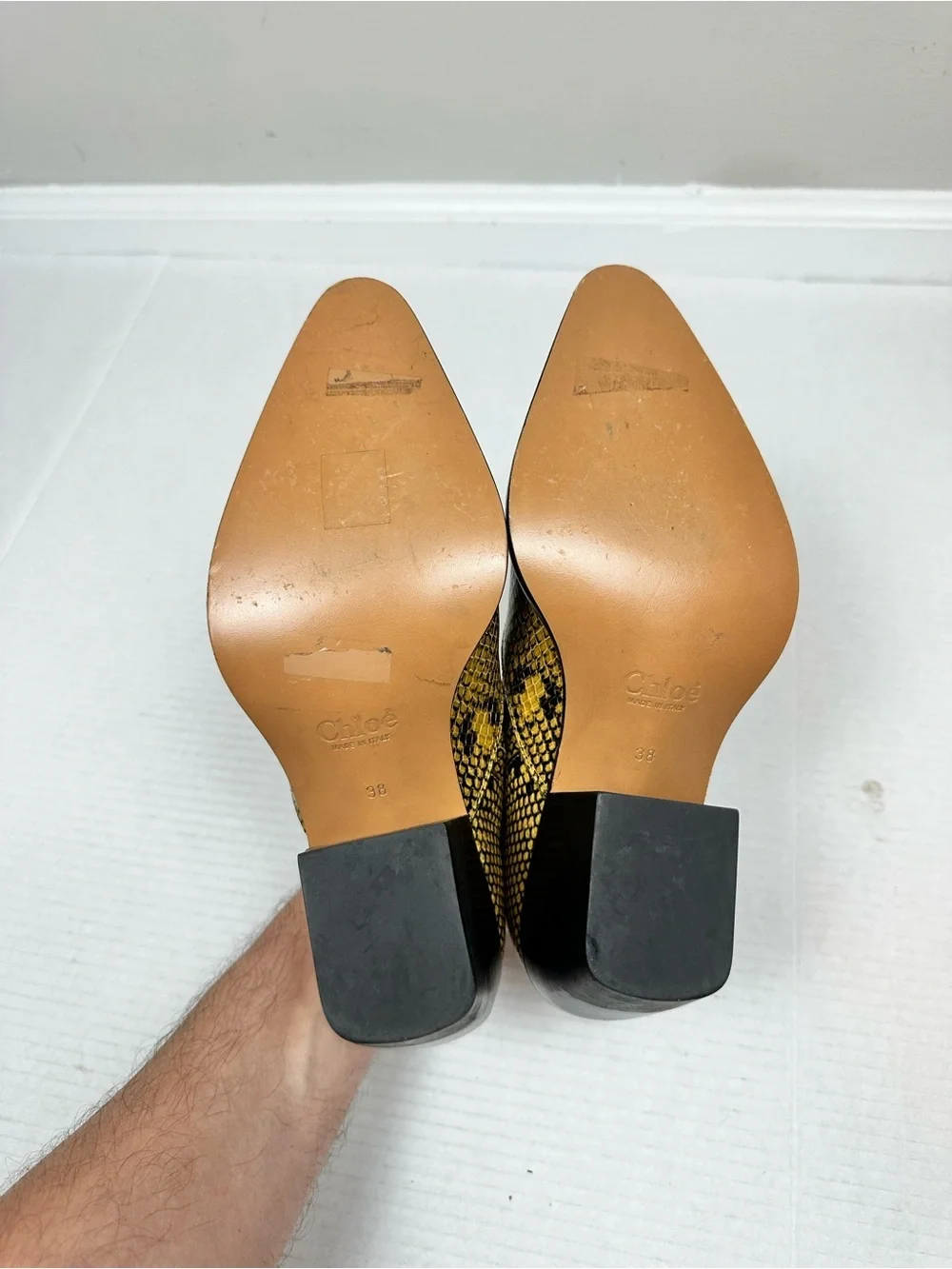 Chloé Rylee Snakeskin Embossed Leather Ankle Boots Size EU 38 - US 7.5